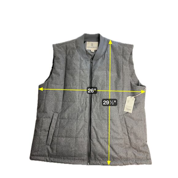 NWT Mutual Weave Gray Quilted Puffer Vest Full Zip Water Resistant Mens Size XXL - Picture 9 of 9